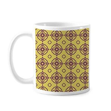 Imagem de Caneca de cerâmica com ilustração decorativa roxa dourada da Tailândia, xícara de porcelana de café, utensílios de mesa