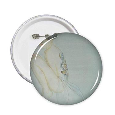 Imagem de Beleza cabeça estilo chinês alfinetes aquarela crachá botão emblema acessório decoração 5 peças