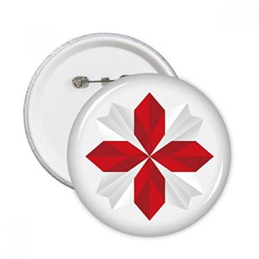 Imagem de Decoração abstrata com estampa de flor de origami alfinetes redondos com emblema de botão 5 peças