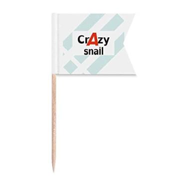 Imagem de Breve Best Cool Crazy Snail Helix Bandeiras de palito de dente marcadoras para bolo de festa, comida e queijos