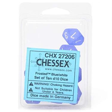 Imagem de Chessex d10 Blue w/White (10)
