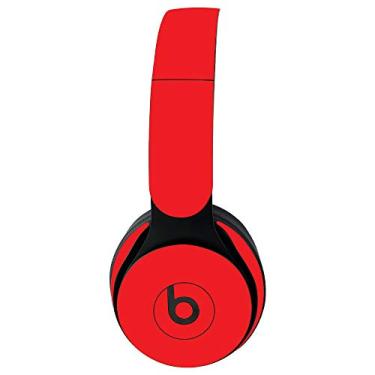 Imagem de MightySkins Skin para fones de ouvido sem fio Beats Solo Pro – Vermelho sólido | Capa protetora de vinil, durável e exclusiva | Fácil de aplicar, remover e mudar estilos | Feito nos EUA