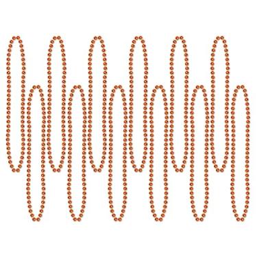 Imagem de Beistle Pacote com 12 contas de festa, pequeno colar de plástico metálico redondo laranja, lembrancinhas de carnaval e acessórios de fantasia, joias inovadoras, 7 mm x 84 cm
