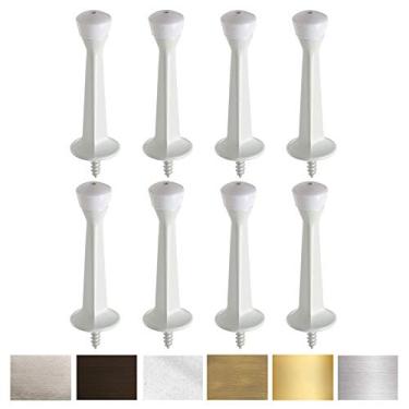 Imagem de Batentes de porta Liberty Premium Metal sólido batente de porta rígido escovado 3" (branco sólido, pacote de 8)