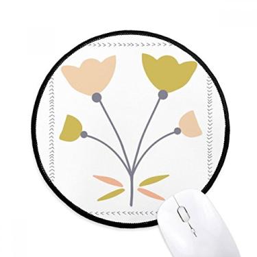 Imagem de Quatro rosas abstratas arte redonda antiderrapante mouse pads preto bordas costuradas presente de escritório