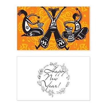 Imagem de Dance Celebrate Mexico Totems Pandeiro Ano Novo Festival Cartão de felicitações Bless Mensagem Presente