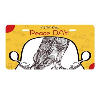 Imagem de DIYthinker Placa de carro estilo barroco com coroa de águia, espada de águia, decoração de carro, dia da paz