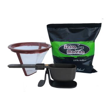 Imagem de Kit Café Coado 100% Abárica com Coador Melitta sem Filtro de Papel e Balança
