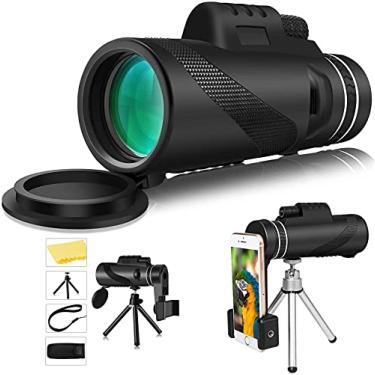 Imagem de Telescópio monocular 12 x 50 4K HD Telescópio monocular com suporte para telefone celular, zoom à prova d'água, telescópio monocular para observação de pássaros ao ar livre