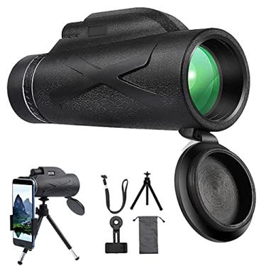 Imagem de Telescópio monocular 80X100 HD, com adaptador de smartphone e tripé monocular à prova d'água, lente BAK4 Prism FMC, para caminhadas, observação de pássaros, acampamento e viagens