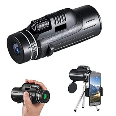 Imagem de Monoculares 120X100, faixa de campo de visão de alta ampliação Monoculares portáteis leves Monoculares adultos Captura de telefone inteligente Tripé de mesa e suporte de lente para telefone inteligente Touring Baseball game shoot