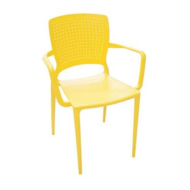 Imagem de Cadeira Safira Com Braços Encosto Fechado Amarelo 92049/000 Tramontina