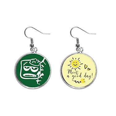 Imagem de Olho de rosto feio art déco, presente moderno, gota, sol, flor, brinco, bijuteria, moda