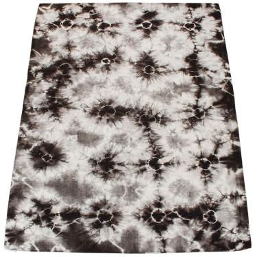 Imagem de Tapete Kilim Indiano Batik Moderno Branco Preto Marrom 2x3m