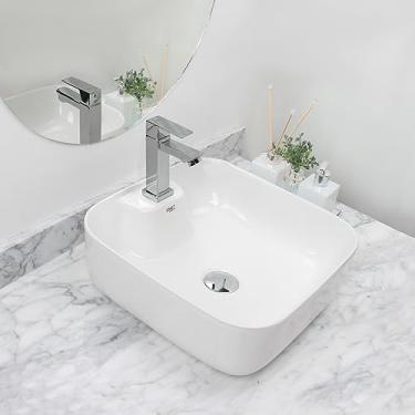 Imagem de Kit Cuba Pia Louça Cerâmica Banheiro C/Torneira e Válv S01