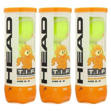 Imagem de Bola de Tênis Head T.I.P Estágio 2 Infantil e Beach Tennis - Pack com 03 Tubos