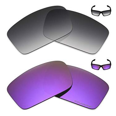 Imagem de Mryok+ 2 pares de lentes polarizadas de substituição para óculos de sol Oakley Twitch – Cinza dégradé tingido/roxo plasma