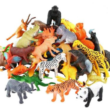 Imagem de 3cm 53pcs/set Mini Animal World Zoo Model Figure Action Toy Set Cartoon Simulation Animal Lovely Plastics Collection Toy for Kids| Figuras de Ação
