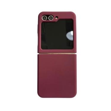 Imagem de Para Z Flip 4 5 Capa Neon Liquid Silicone Phone Cases Capa para Samsung Galaxy z Flip 3 zflip 4 5 Suporte de gancho de cor fluorescente fofo, vinho, para Z Flip 4