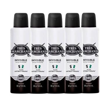 Imagem de Kit Desodorante Aerossol Très Marchand Invisible 150ml - 5 Unidades