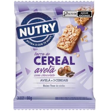 Imagem de Nutry Barra de Cereais Avelã Com Chocolate 22g - Multipack Com 3 Unidades - Com 3 Cereais e Avelã