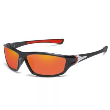 Imagem de Oculos De Sol Polarizado Masculino Esportivo Bike Corrida Ciclista Esporte Proteção UV (LARANJA)