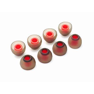 Imagem de Conjunto de fones de ouvido intra-auriculares Nickston 8 médios cinza/vermelho ergonômico confortável compatível com fones de ouvido Sennheiser IE CX CXC CXL OCX e MM Series