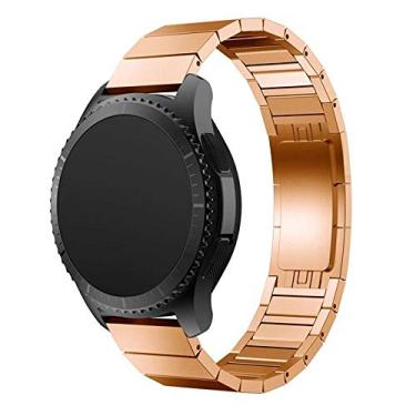 Imagem de Pulseira 22mm Metal 1 Elo compatível com Samsung Galaxy Watch 3 45mm - Galaxy Watch 46mm - Gear S3 Frontier - Amazfit GTR 47mm - Marca LTIMPORTS (ROSE GOLD)