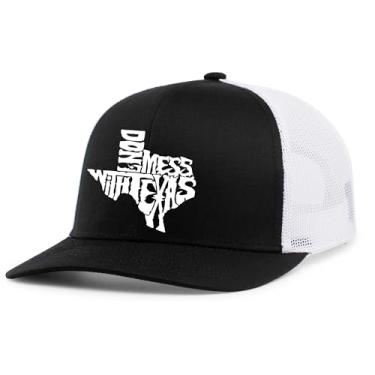 Imagem de Trenz Shirt Company Boné masculino Texas Don't Mess with Texas Mesh Back Trucker Hat, Preto/branco, Tamanho �nica