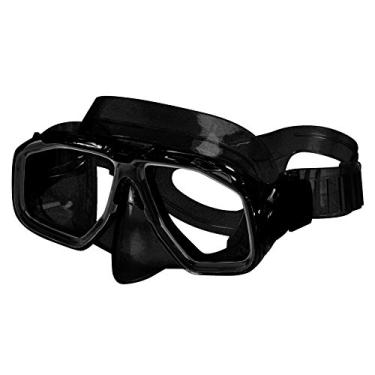 Imagem de AKONA Wahoo Jr. Máscara de snorkel com saia de silicone e vidro temperado para todos os usos de esportes aquáticos, Black Silicone