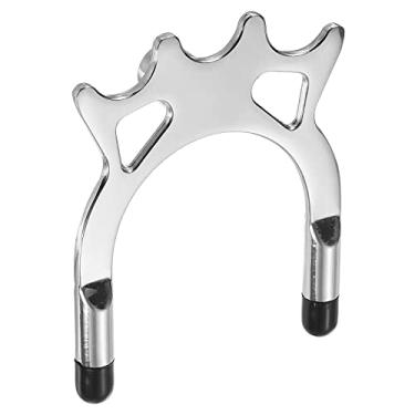 Imagem de PATIKIL Cabeça de ponte de bilhar, garfo alto, taco de sinuca, acessórios de bilhar de metal rosqueados com mangas de borracha para mesa de sinuca, prateado