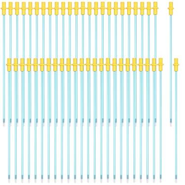 Imagem de Weewooday 50 hastes descartáveis de inseminação artificial tubo descartável de haste de reprodução tubo de cateter de reprodução flexível para cães cabras ovelhas raça teste (azul, 20 cm)