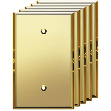 Imagem de LIDER Placa de parede refletiva de acrílico em branco, placa de cobertura espelhada, placa de parede de acrílico, vidro acrílico, tamanho grande 13,3 cm x 8,7 cm, LWP-01O-AGD5P, ouro, pacote com 5