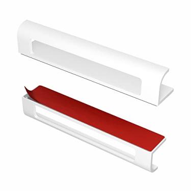 Imagem de Maçaneta autoadesiva HRX com borda para porta – fácil de instalar, fácil de instalar, descasque e cole em vidro, madeira, metal, plástico – Maçaneta de portas deslizantes para frentes de cozinha, gavetas e painéis de cômoda – 2 unidades