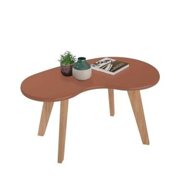 Imagem de Mesa de Centro tampo MDF 25mm bordas arredondadas ORGÂNICA cor Terracota - Artely