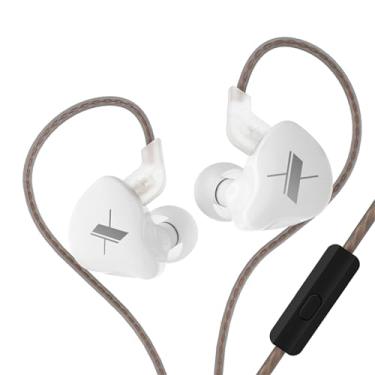 Imagem de Fone de ouvido KZ EDX 1DD HiFi, Yinyoo EDX intra-auricular com driver dinâmico de 10 mm composto magnético dinâmico com cabo destacável de 0,75 mm (com microfone, branco)