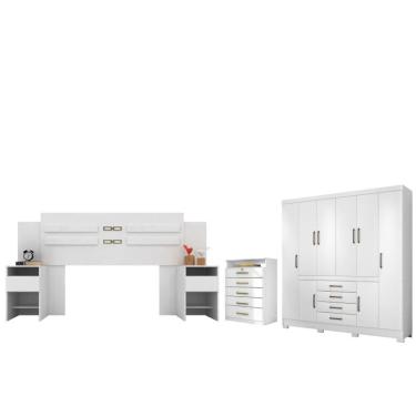 Imagem de Jogo De Quarto De Casal Completo Jaen Branco
