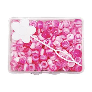 Imagem de 210 peças de ferramentas de trança de cabelo com caixa de armazenamento - Kit de decoração de cabelo DIY para meninas, crianças - Acessórios exóticos para penteados - Rainbow Pony Bea - Rosa