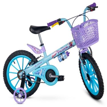 Imagem de Bicicleta Aro 16 Infantil Frozen Com Rodinhas e Garrafinha
