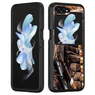 Imagem de BWOOLL Capa protetora para Samsung Galaxy Z Flip 6, de grau militar, resistente, à prova de choque, capa protetora estilosa para Galaxy Z Flip 6 5G 2024, isca de espingarda de camuflagem de caça de