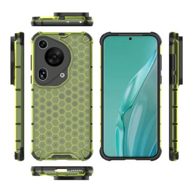 Imagem de Pzwoxukhov Capa compatível com Huawei Pura 70 Ultra, compatível com Huawei Pura 70 Ultra Honeycomb Anti-Drop Shock Absorbing Case Verde