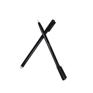 Imagem de Joucien 6 peças de caneta neutra apagável líquida reta de 0,5 mm de grande capacidade com borracha de borracha, caneta neutra fácil de limpar - preta