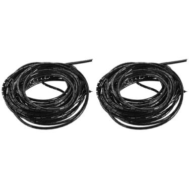 Imagem de 10m Espiral Cabo Envoltório 6mm Preto Espiral Fio Envoltório Cabo Cobre Arrumado Esconder Encadernação Gerenciamento de Fio Pc Tv Escritório Em Casa