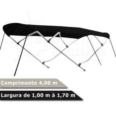 Imagem de Capota Toldo Nautico 4 Arcos 4m Comprimento Estrutura Reforçada P/ Lan