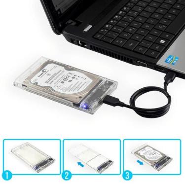 Imagem de case para HD externo CGHD-35 HD 2.5" USB 3.0 Transparente com um indic