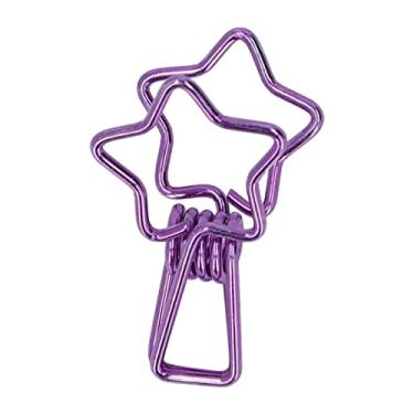 Imagem de 100 Grampos das Pastas da Estrela Dos Pces, Grampos de Papel Ocos Bonitos Dos Desenhos Animados para Bilhetes da Conta do Escritório, Material do Metal para a Durabilidade (PU)