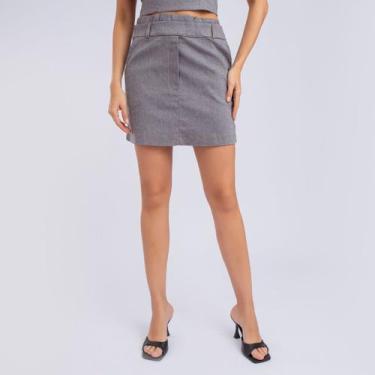 Imagem de Saia susie curta jeans feminino - Susie Modas, Cinza, G
