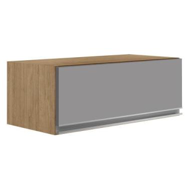 Imagem de Armário Aéreo Geladeira 70cm Texas Castanho/Cinza - Lumil Móveis, Cast