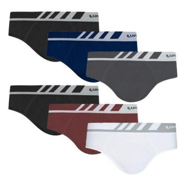Imagem de Combo 6 Cuecas Slip Sem Costura Microfibra Lupo Original Nf , Sortido,