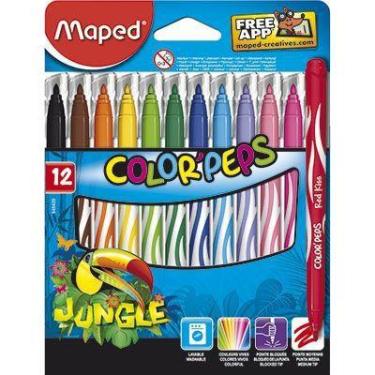 Imagem de Caneta Hidrográfica Color Peps Jungle Estojo 12 Cores - Maped